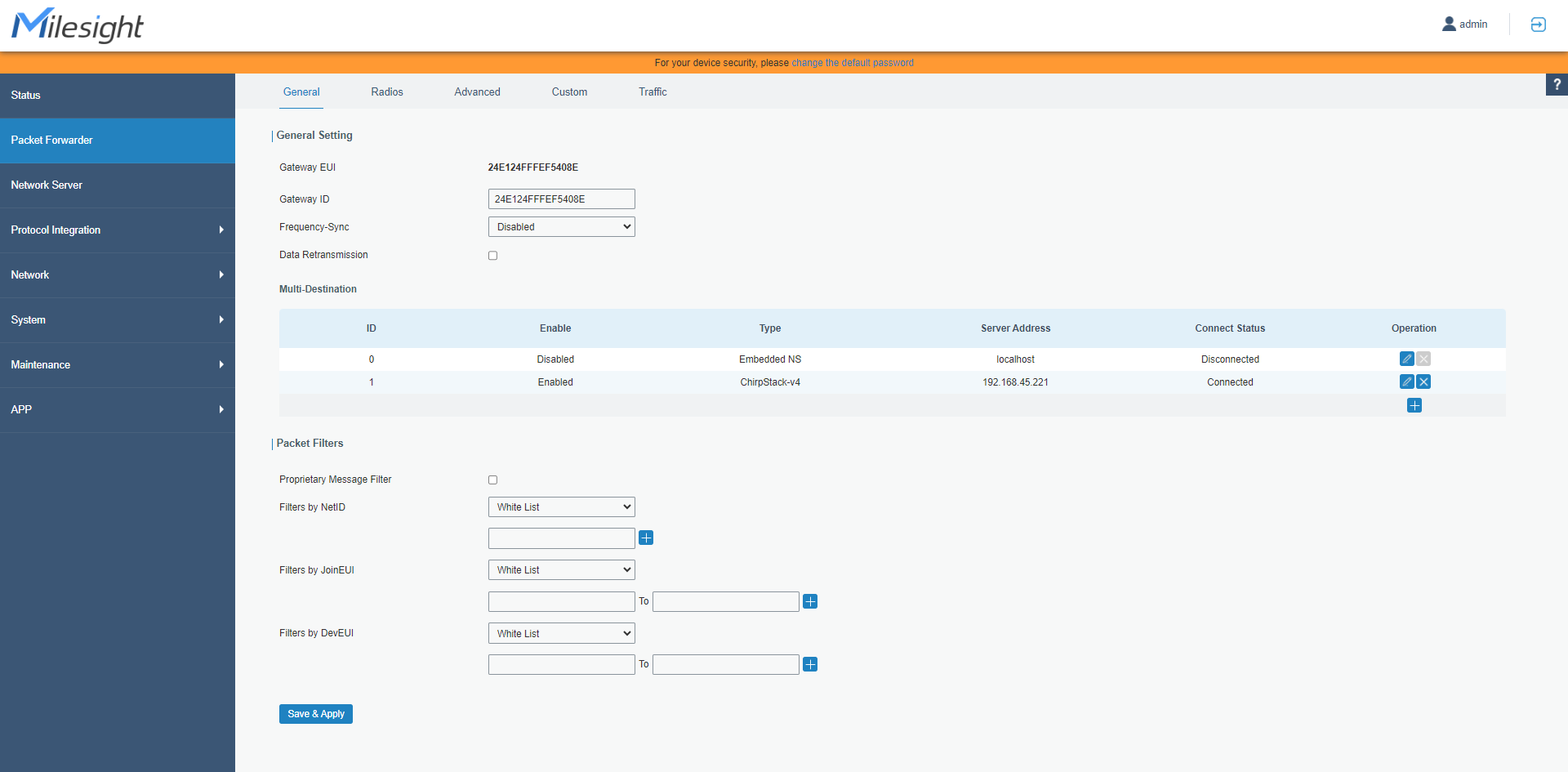 Gateway configuration complete